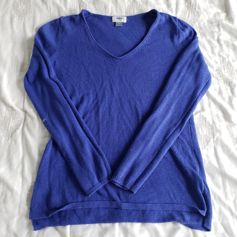 Old Navy Blue V-Neck Sweater for Women